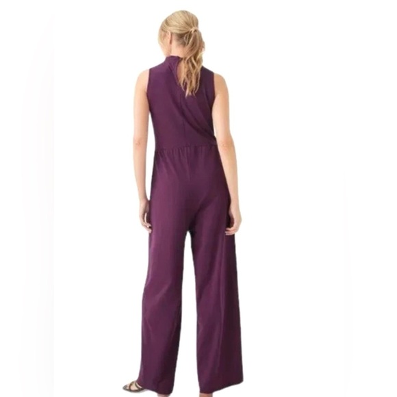 Pact Organic Cotton Gianna Wide-Leg Jumpsuit with Elegant Silhouette Burgundy - Picture 4 of 10